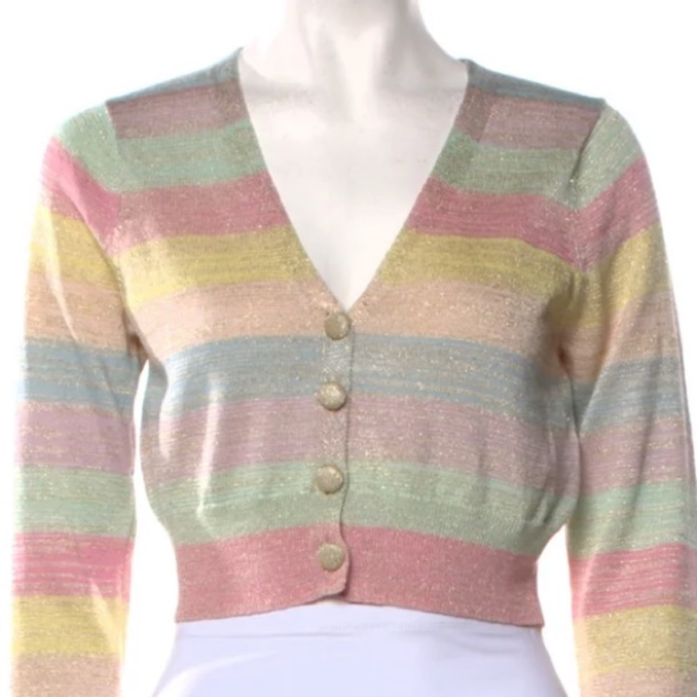 NWT. Loveshack Fancy Rainbow Cardigan.